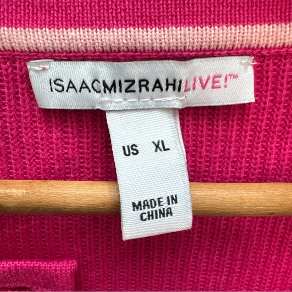 Isaac Mizrahi Live Pink Rib Knit Jewel Button Cardigan Sweater Long Sleeve XL - Picture 8 of 10